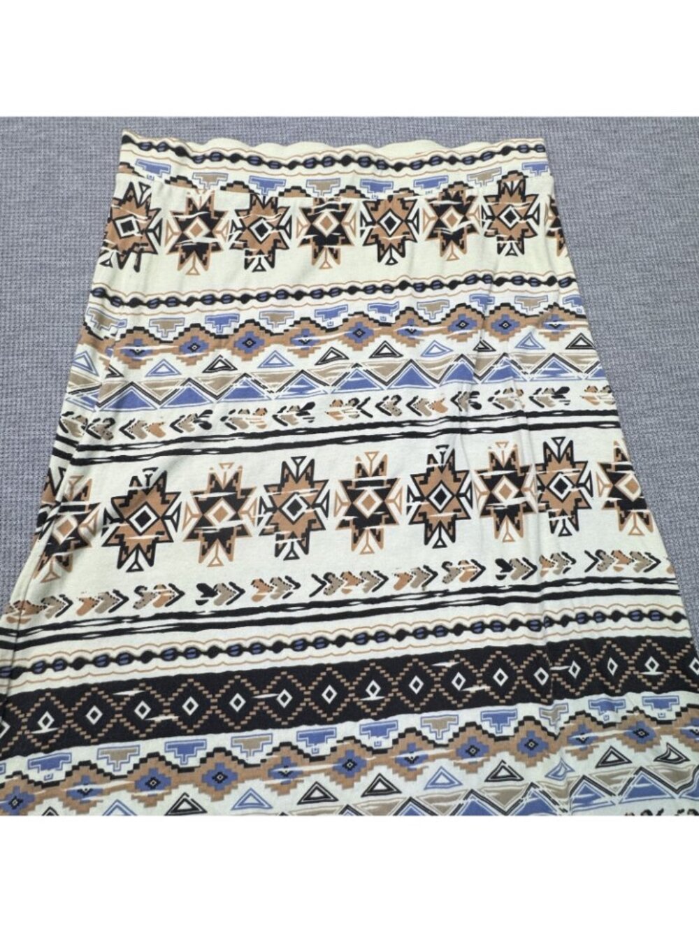 Angie Maxi A-Line Skirt Womens Size Small Light Yellow Geometric Pull On Aztec - Picture 13 of 15